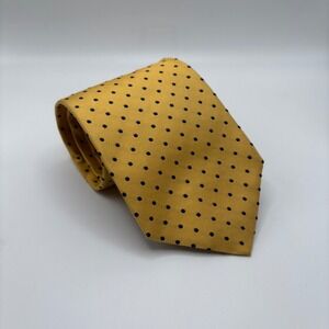 Brooks Brothers 346 Yellow Polka Pot Silk Tie Size 58"x3.25" NWT
